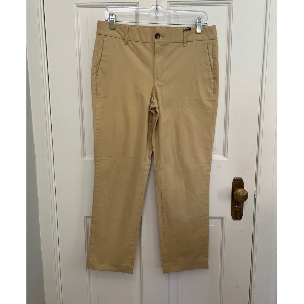 NEW J.Crew Tan Stretch Chino Pants Medium Rise Work Career Preppy Women's 8 P